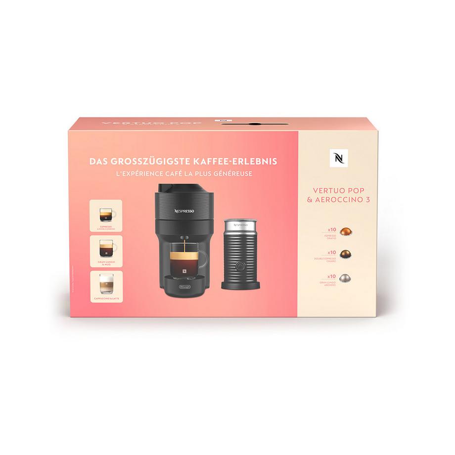 DeLonghi Nespressomaschine Vertuo Pop Black Bundle, ENV90.B 