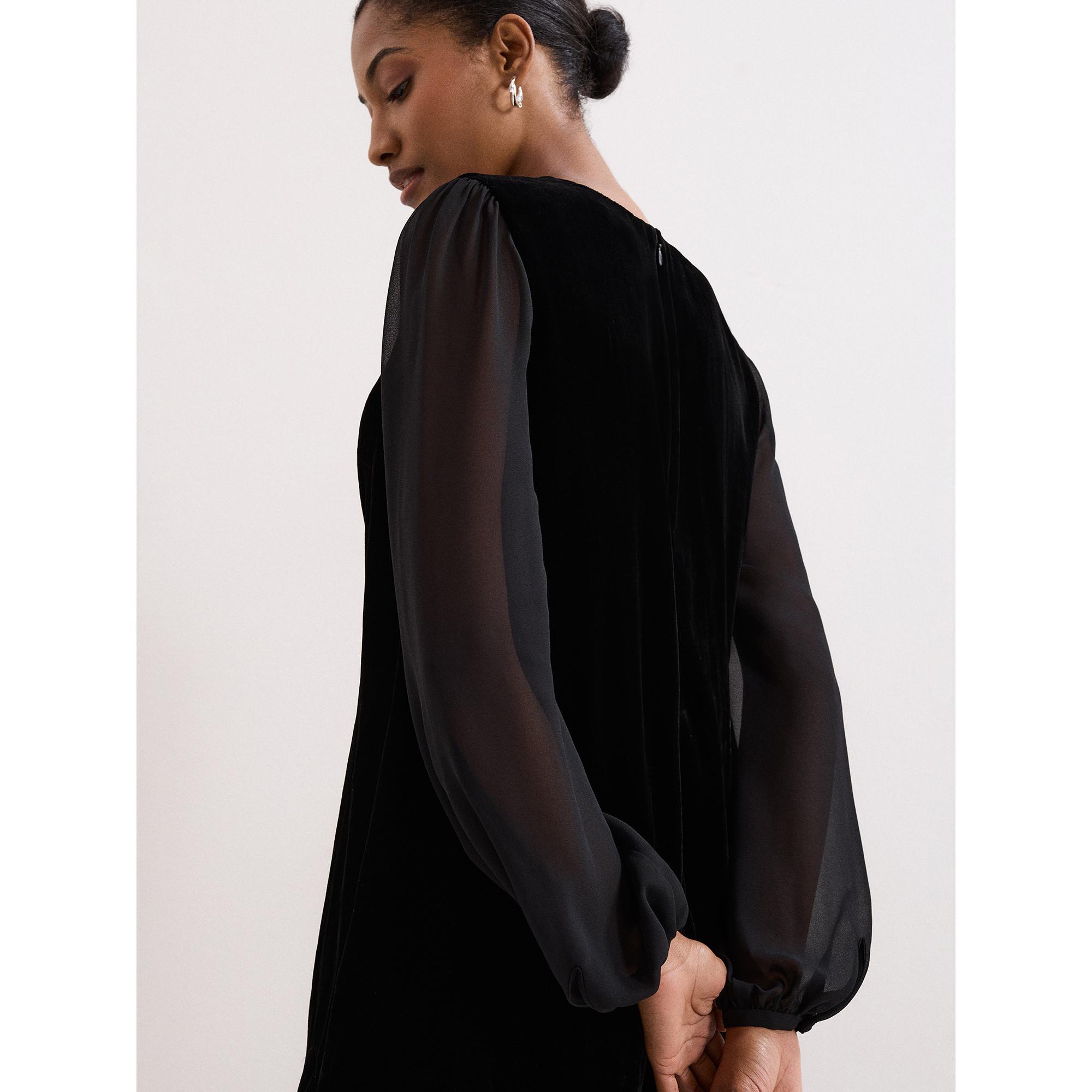 Phase Eight Abito Velluto Maniche a Palloncino  