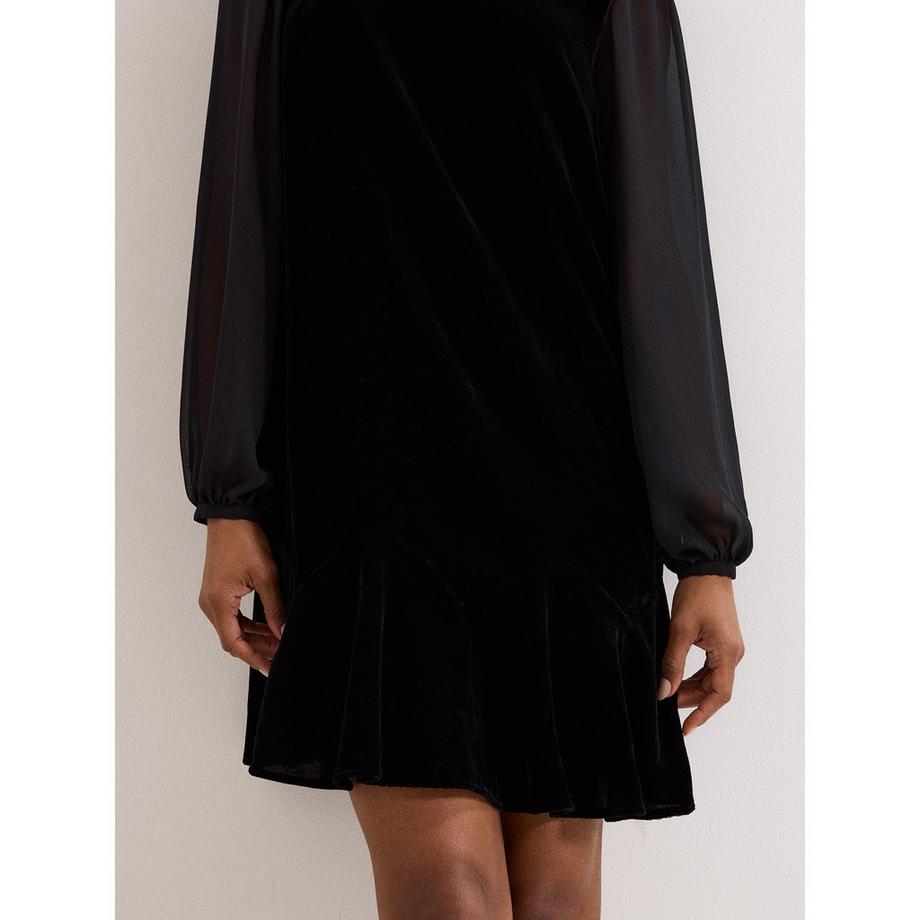 Phase Eight Robe en velours avec manches en mousseline  