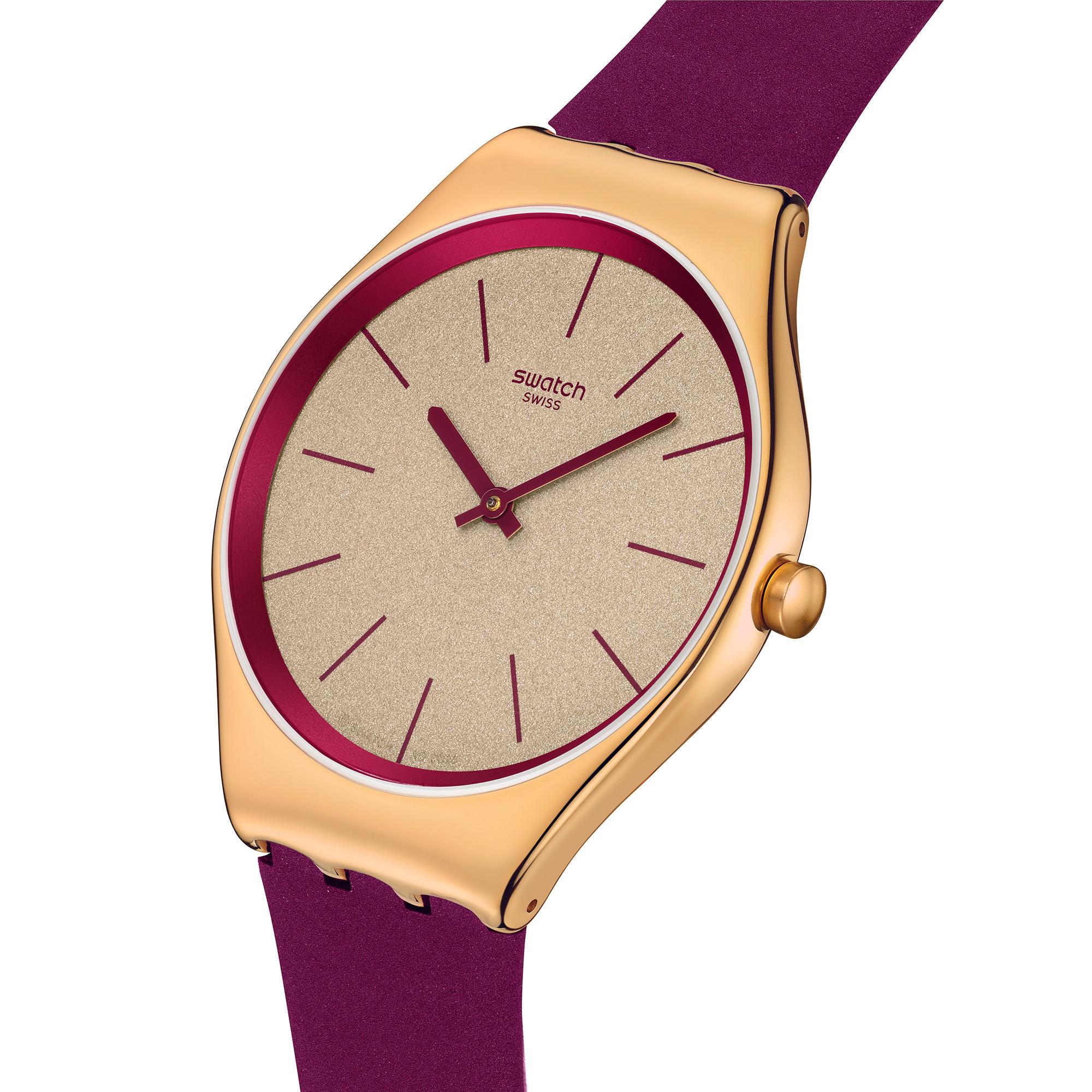 swatch SKIN IRONY ALPINE BERRY Analoguhr 