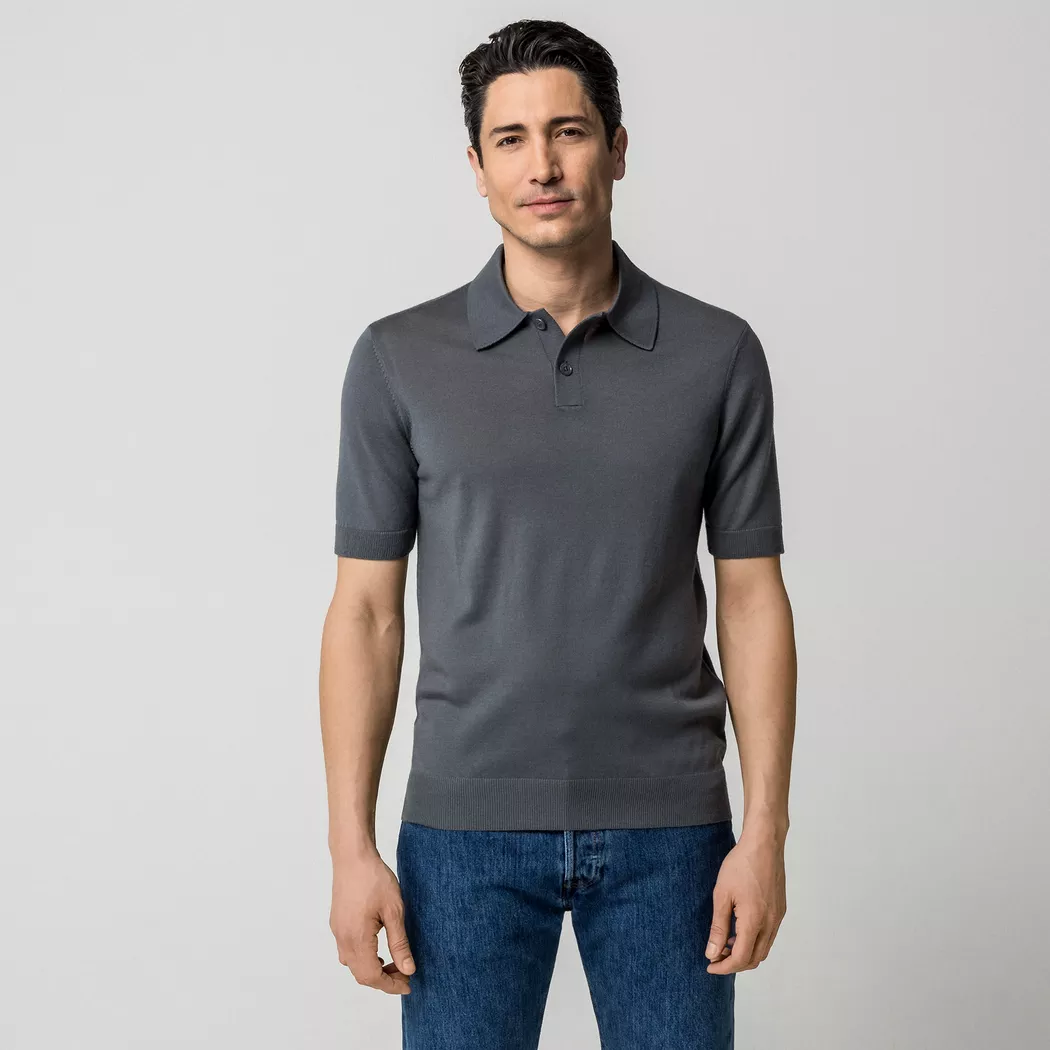 Manor Man - Polo Shirt, für Herren, Dunkelgrau, Größe S