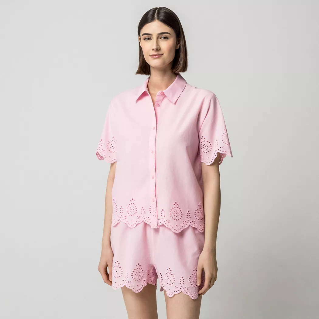 Manor Woman Top and Shorts Set Pink L/XL