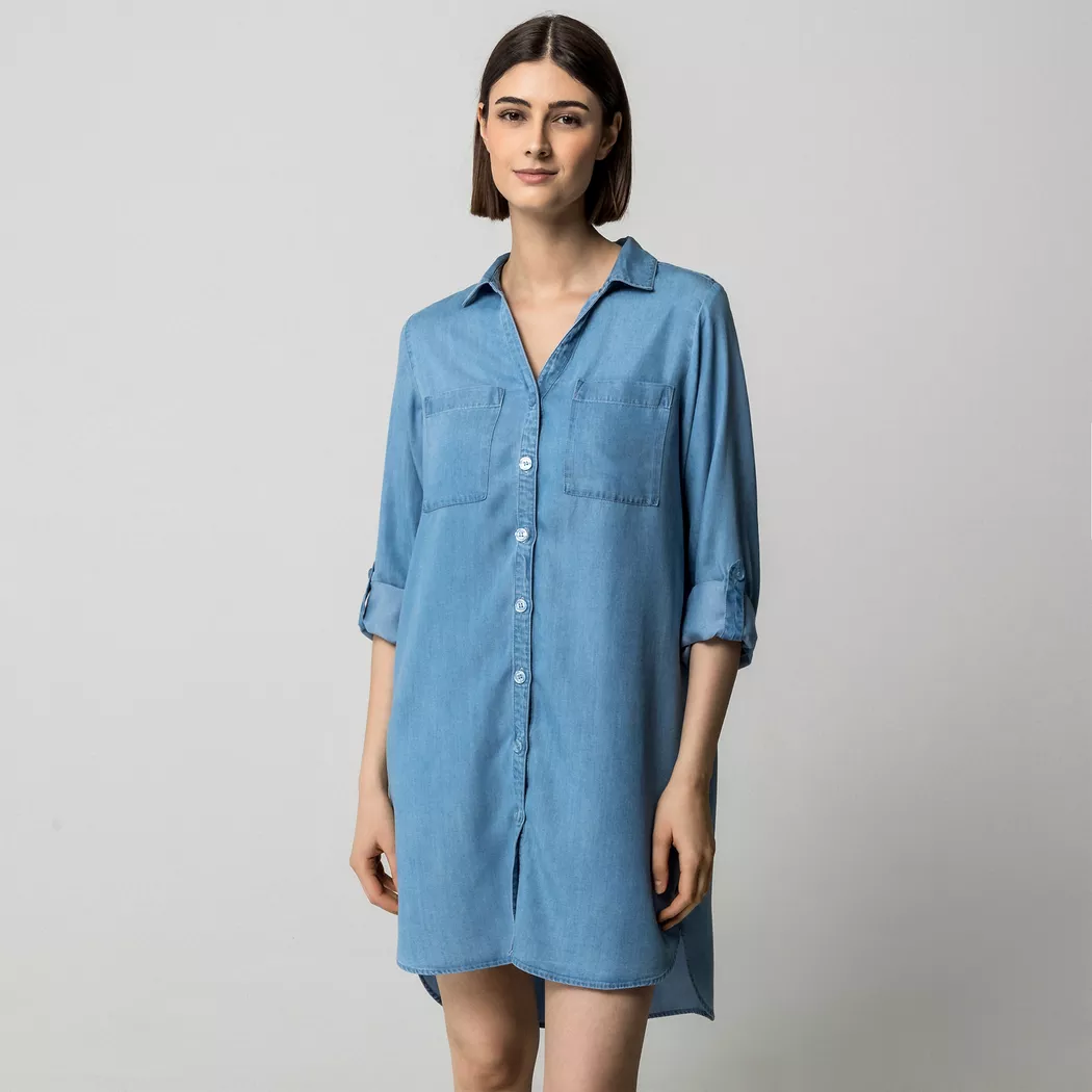 Manor Woman - Blusenkleid, für Damen, Hellblau, Größe 34