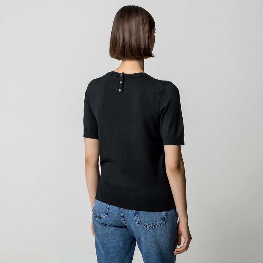 Manor Woman Pull Col Rond Manches Courtes  