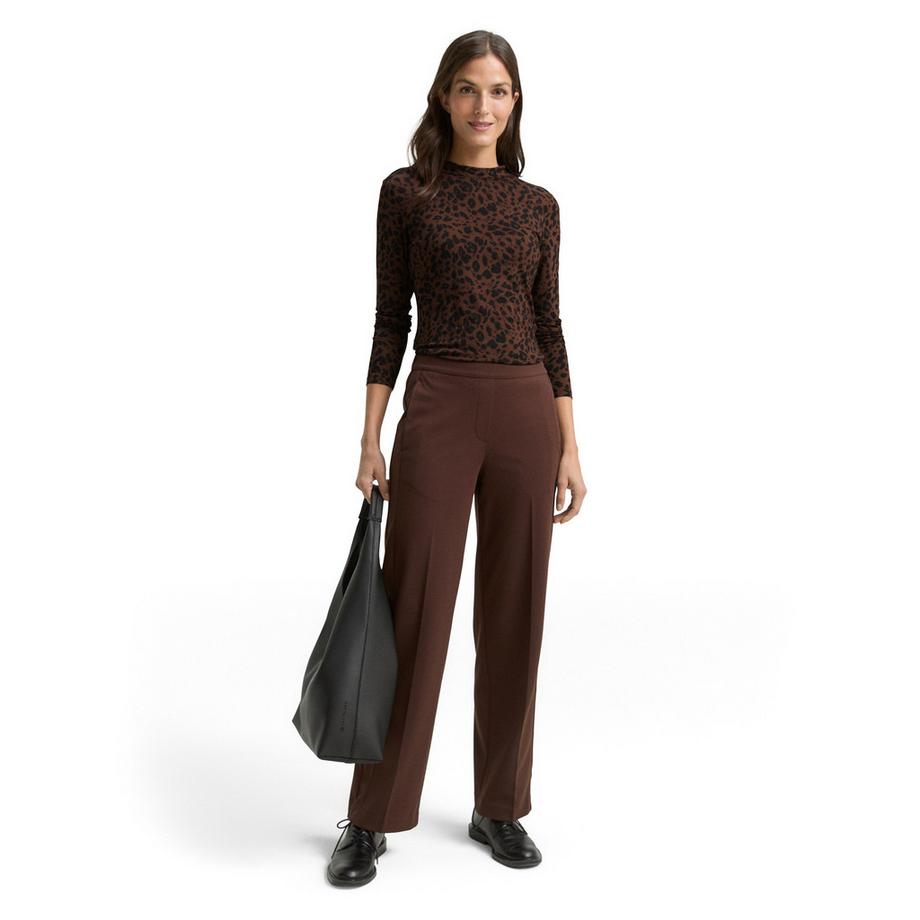 TOM TAILOR T-shirt a maniche lunghe fantasia con collo alto  