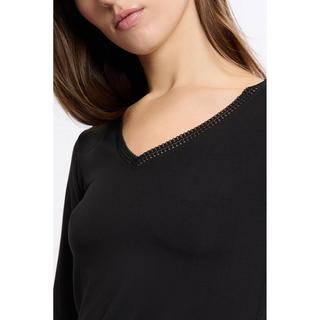 Etam T-shirt a maniche lunghe scollo a V con pizzo  