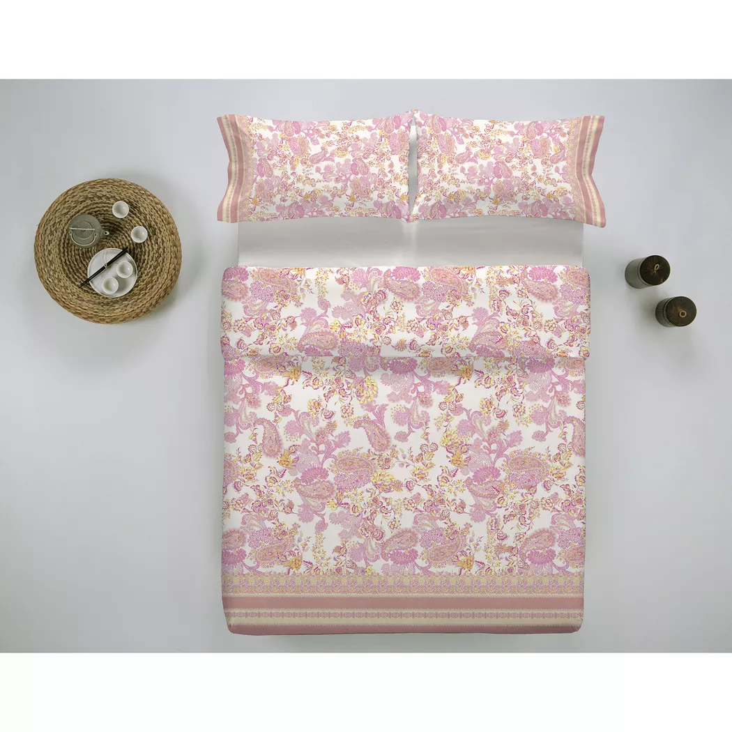 DECORIUM - Kissenbezug, Fez Paisley Muster Kissenbezug, 65 x 100 cm, Rosa