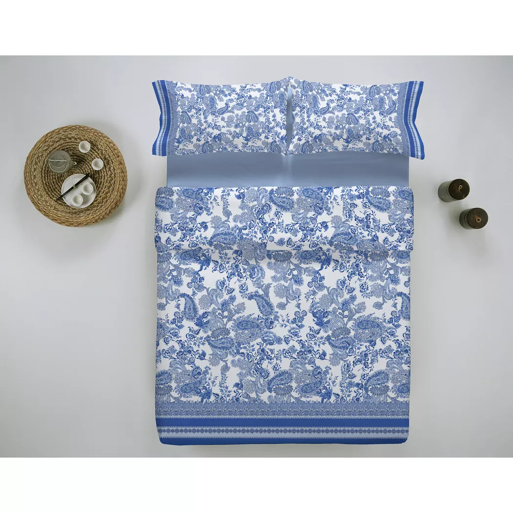Fazzini Decorium Fez Paisley Pillow Cover Azure Blue 60x60cm