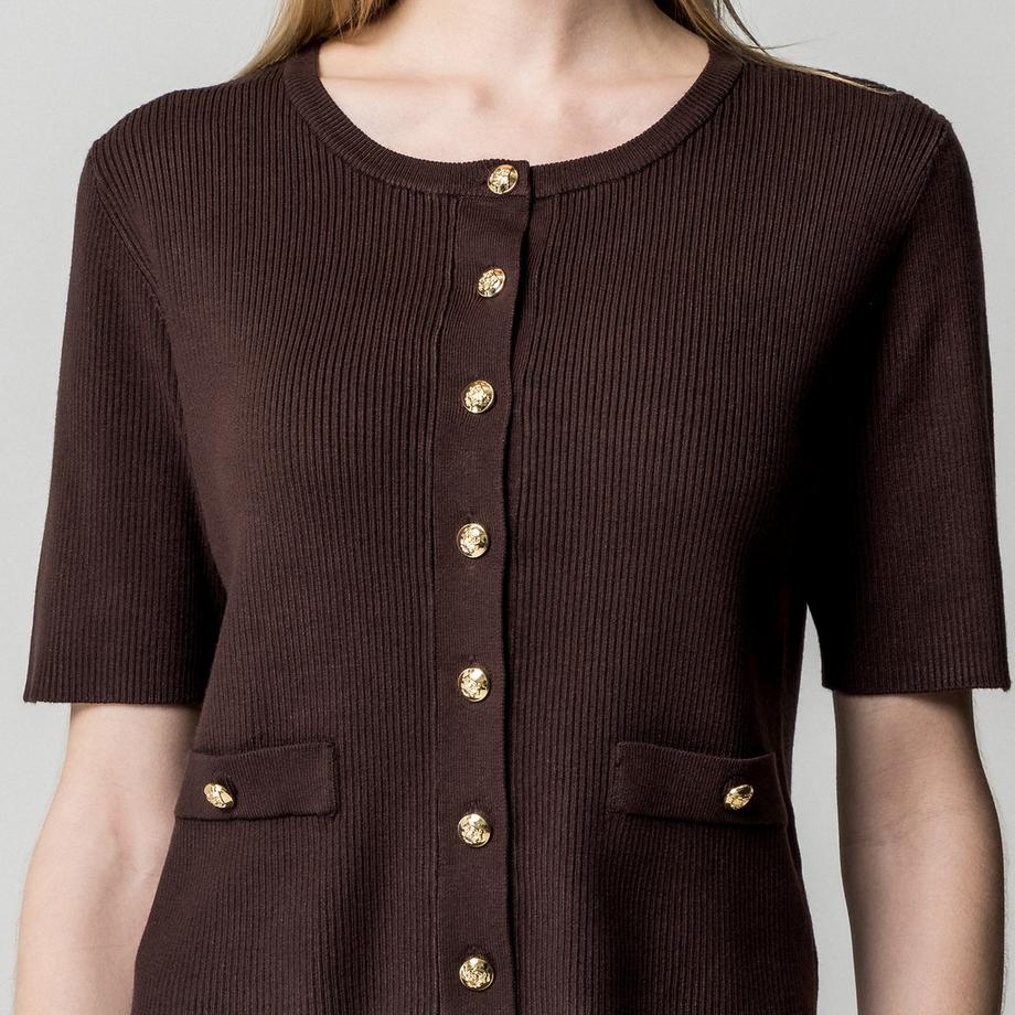 Manor Woman Kurzarm Cardigan mit Goldknöpfen  