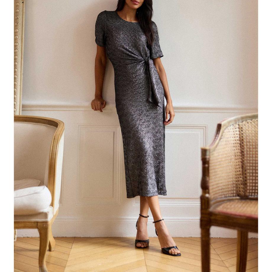 La Petite Etoile Vestito Midi Scintillante Maniche Corte  