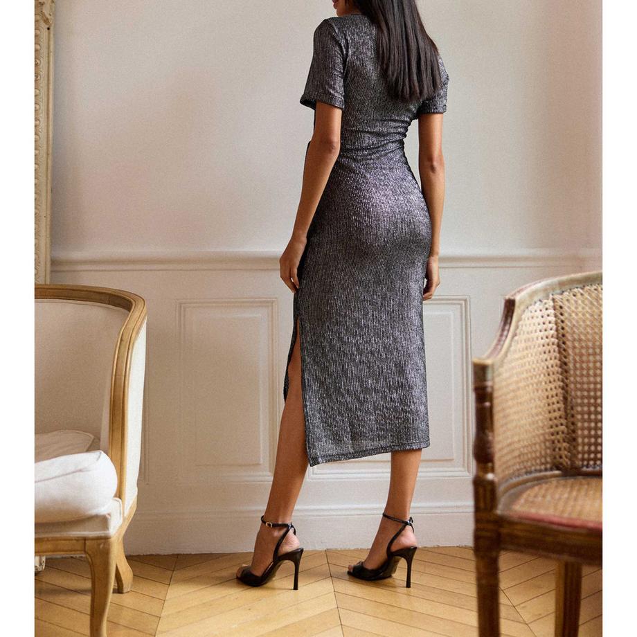 La Petite Etoile Vestito Midi Scintillante Maniche Corte  