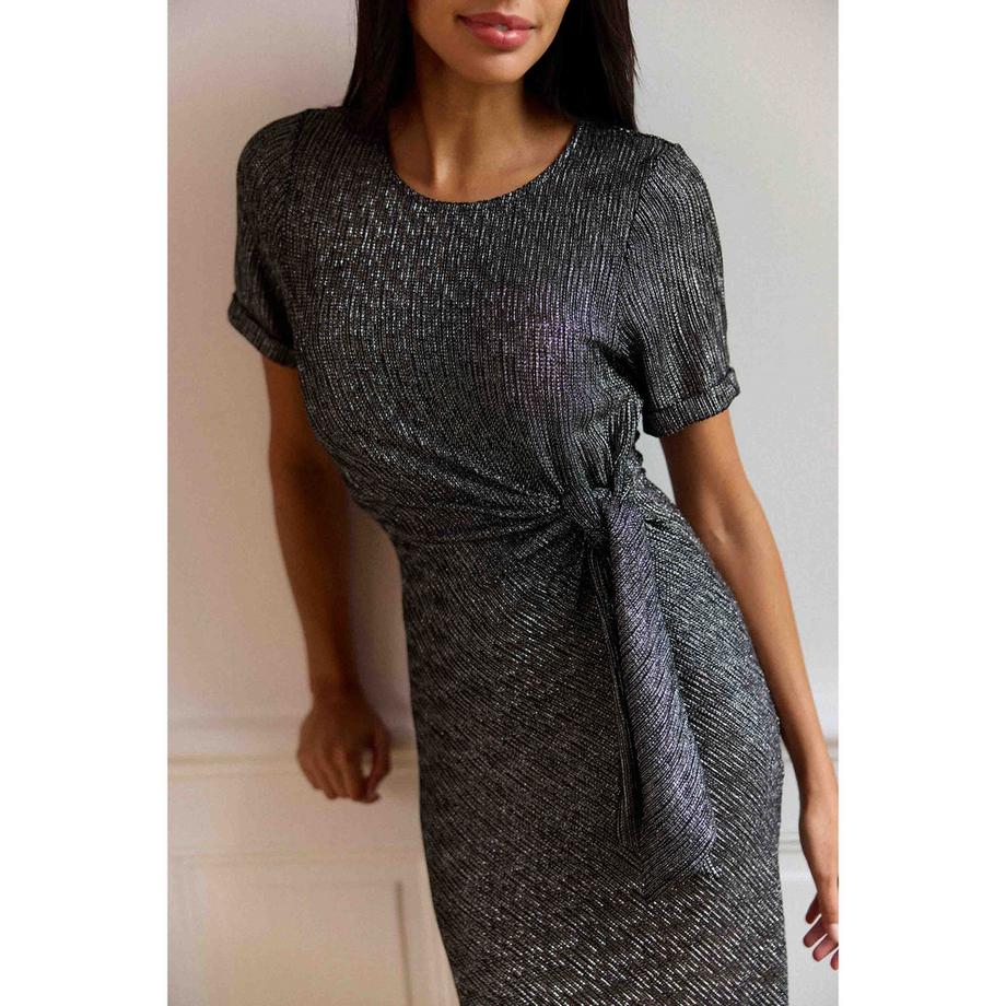 La Petite Etoile Vestito Midi Scintillante Maniche Corte  