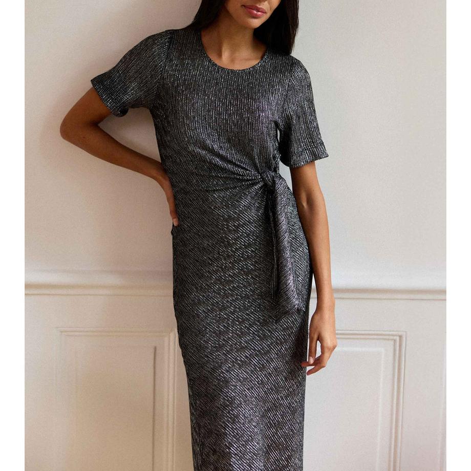 La Petite Etoile Vestito Midi Scintillante Maniche Corte  