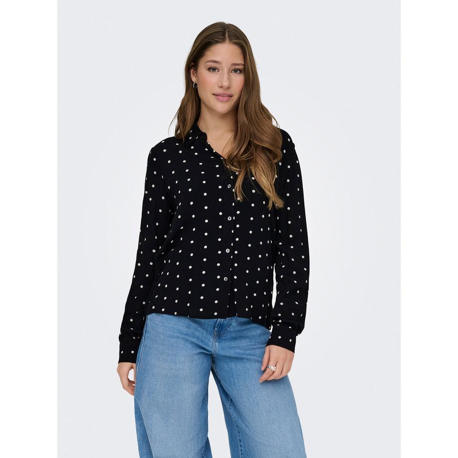 ONLY Chemisier à Pois Coupe Droite Manches Longues  