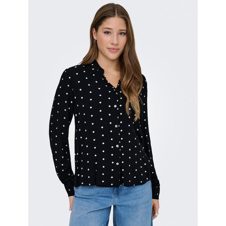 ONLY Chemisier à Pois Coupe Droite Manches Longues  