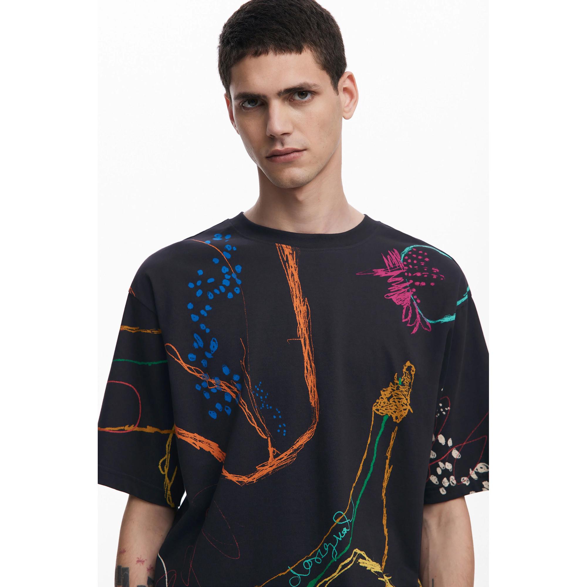 Desigual T-Shirt Stampa Astratta Oversized  