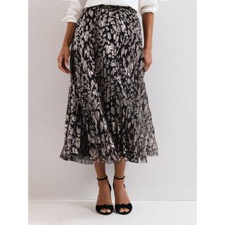 Phase Eight Plissierter Midirock mit Metallic-Leopardenmuster  