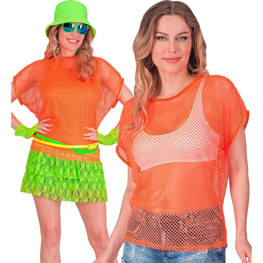 T-shirt résille orange