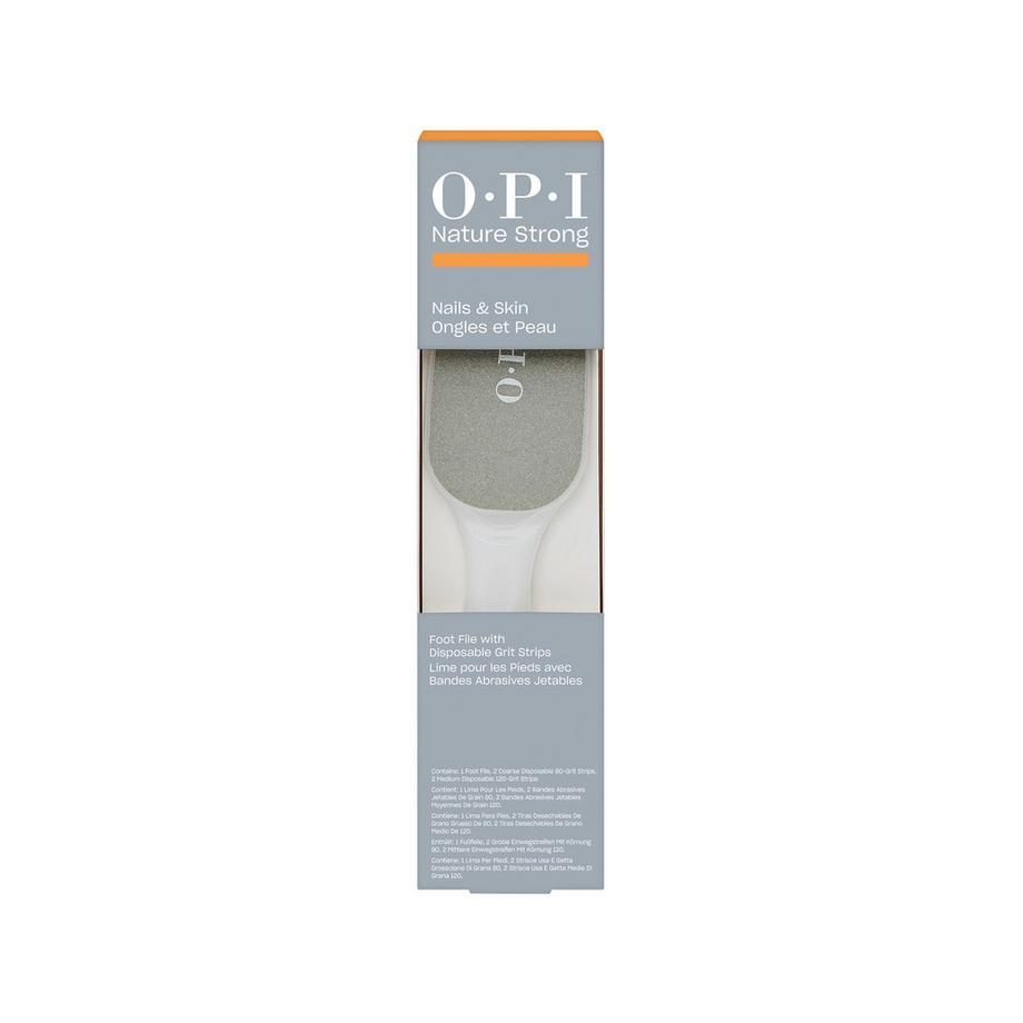 OPI  Nature Strong Nails & Skin Dual Sided Foot File with Disposable Strips - Lime pour les pieds bi-face avec bandes interchangeables grains 80/120 