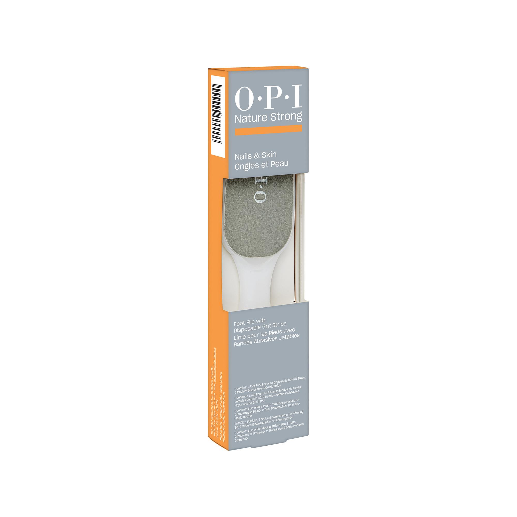 OPI  Nature Strong Nails & Skin Dual Sided Foot File with Disposable Strips - doppelseitige Fussfeile - mit austauschbaren Feilenaufsätzen in 80er/120er Körnung 