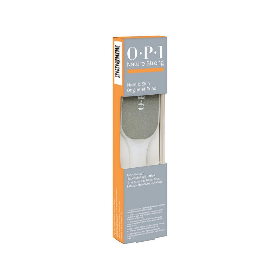 OPI  Nature Strong Nails & Skin Dual Sided Foot File with Disposable Strips - Lime pour les pieds bi-face avec bandes interchangeables grains 80/120 