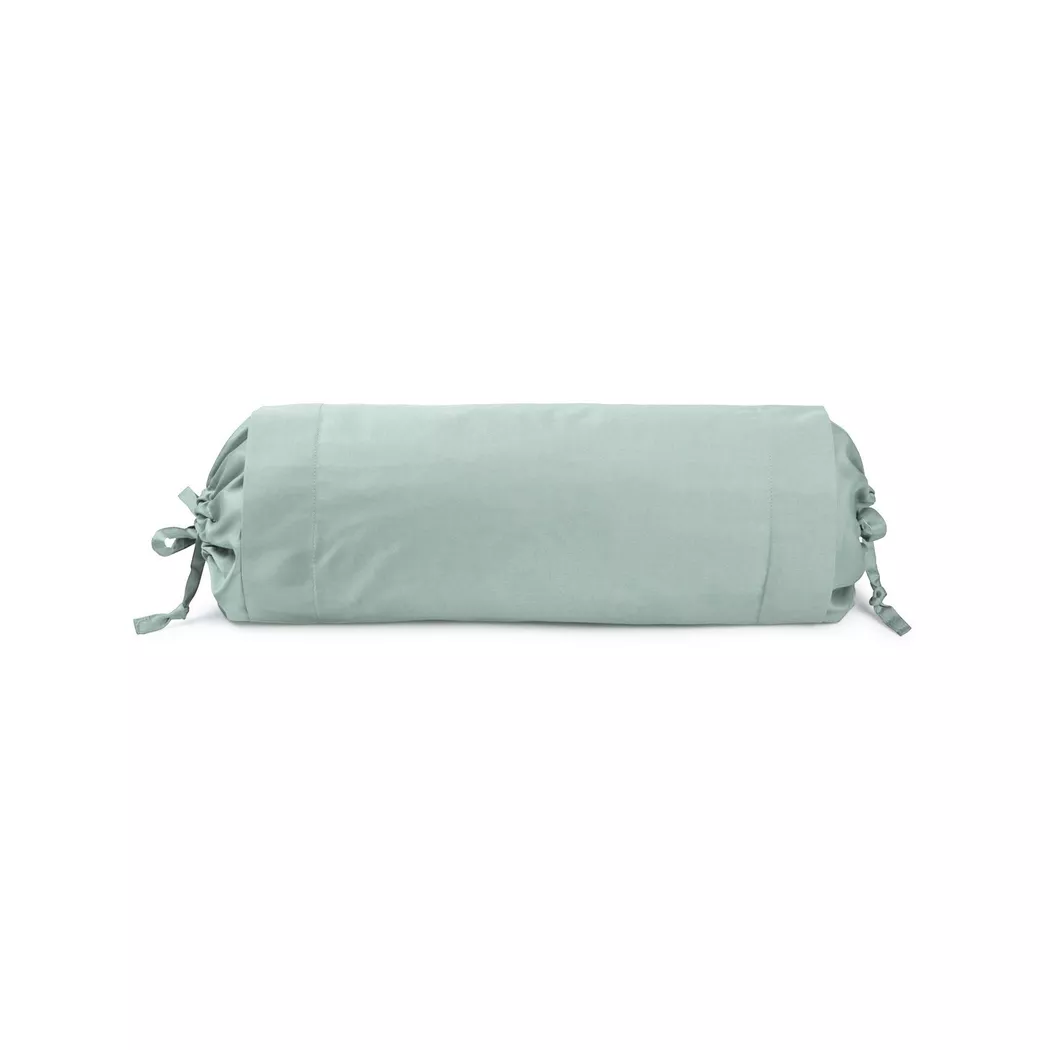 Manor - Nackenrollenbezug, Sateen Luxe Nackenrollenbezug, 19 x 44 cm, Gletscherblau