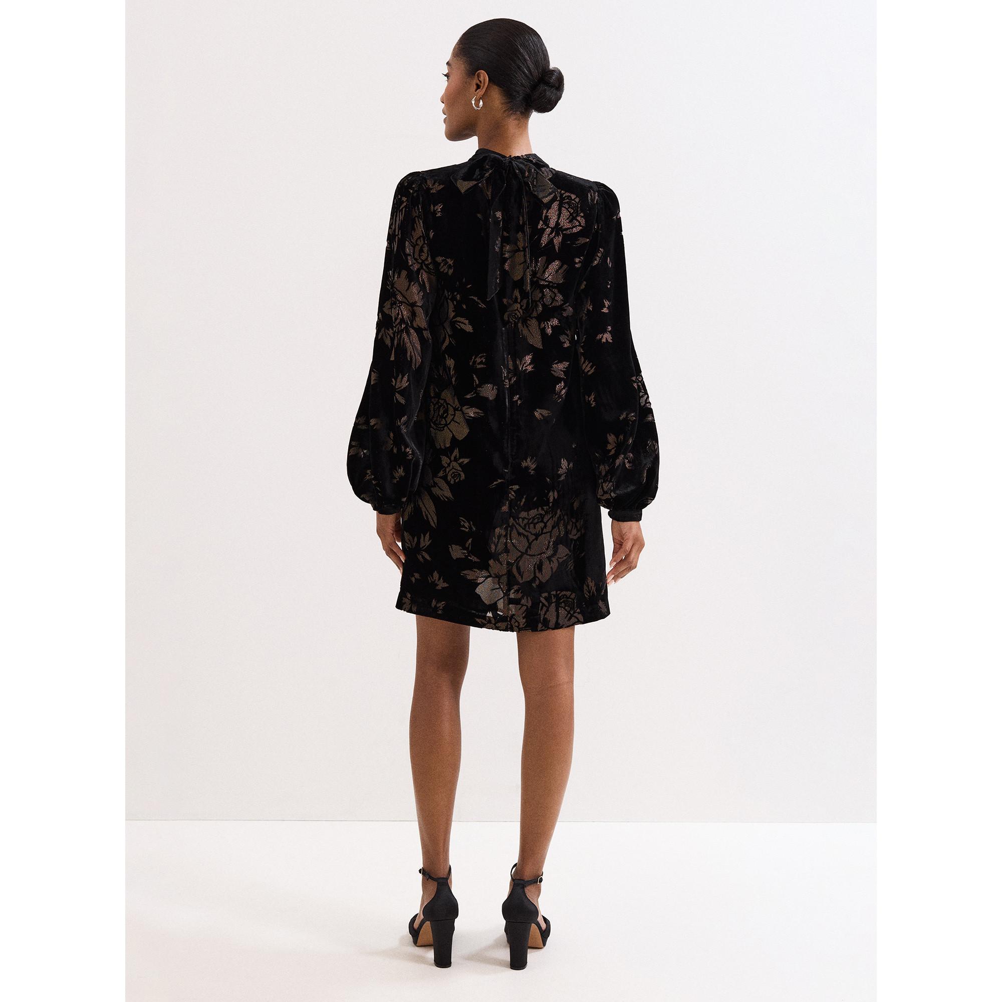 Phase Eight Florales Samt Mini Kleid  