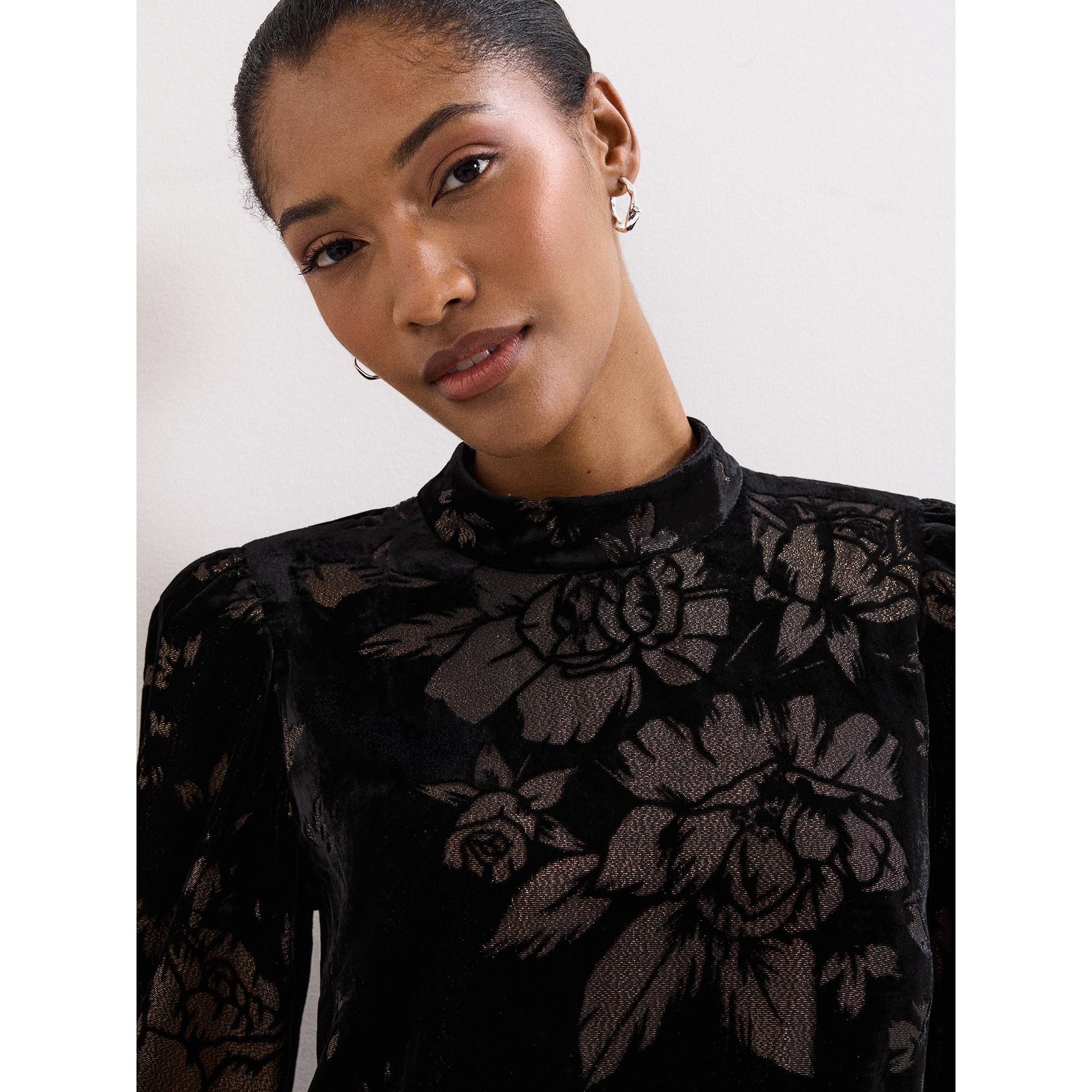 Phase Eight Florales Samt Mini Kleid  