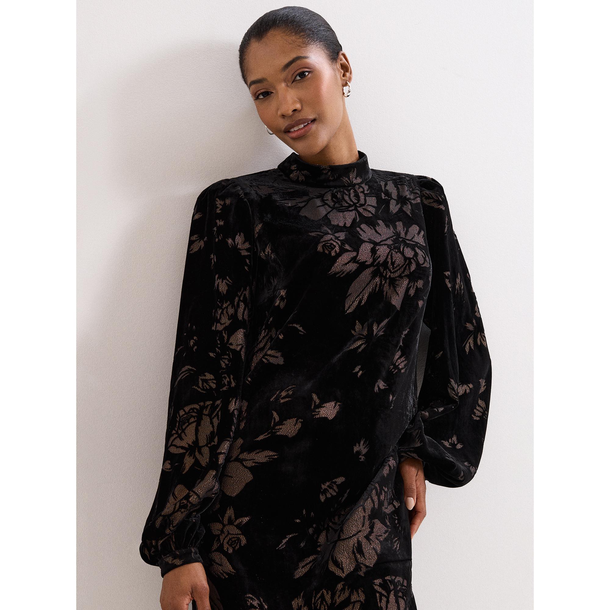 Phase Eight Florales Samt Mini Kleid  