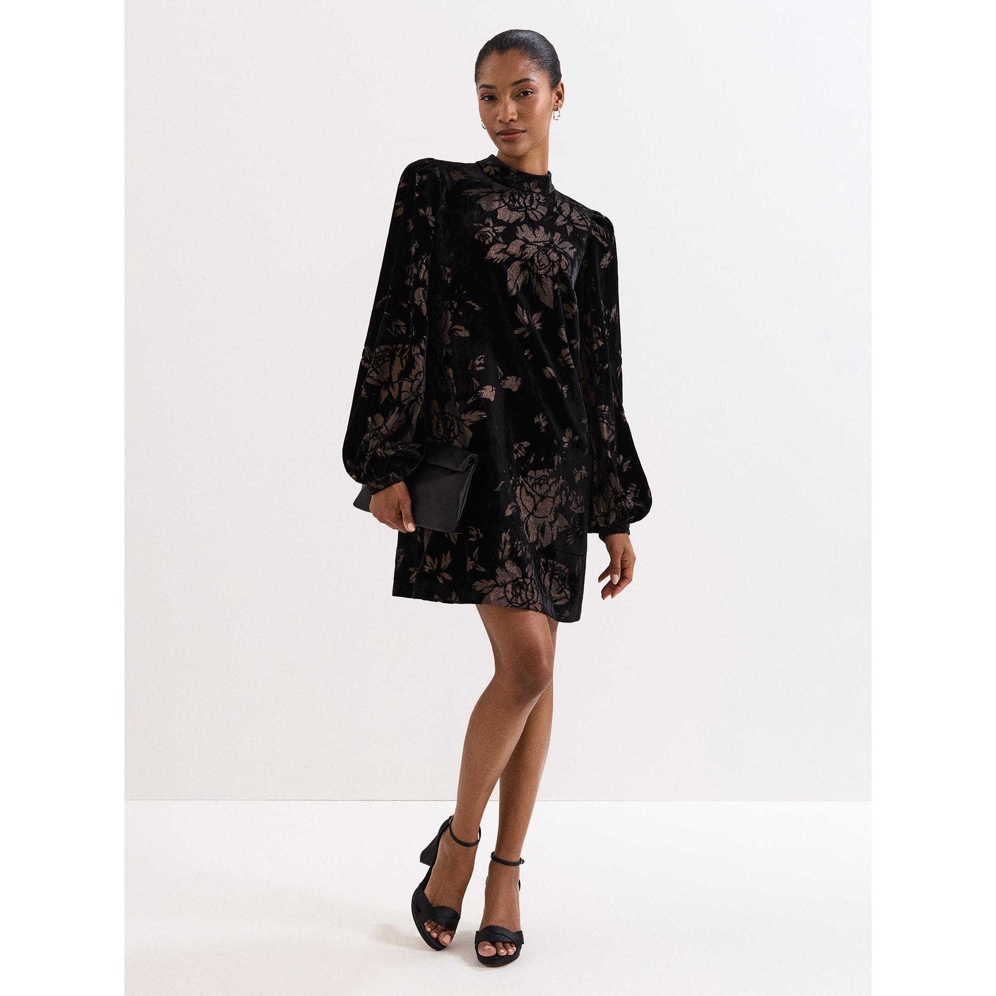 Phase Eight Florales Samt Mini Kleid  