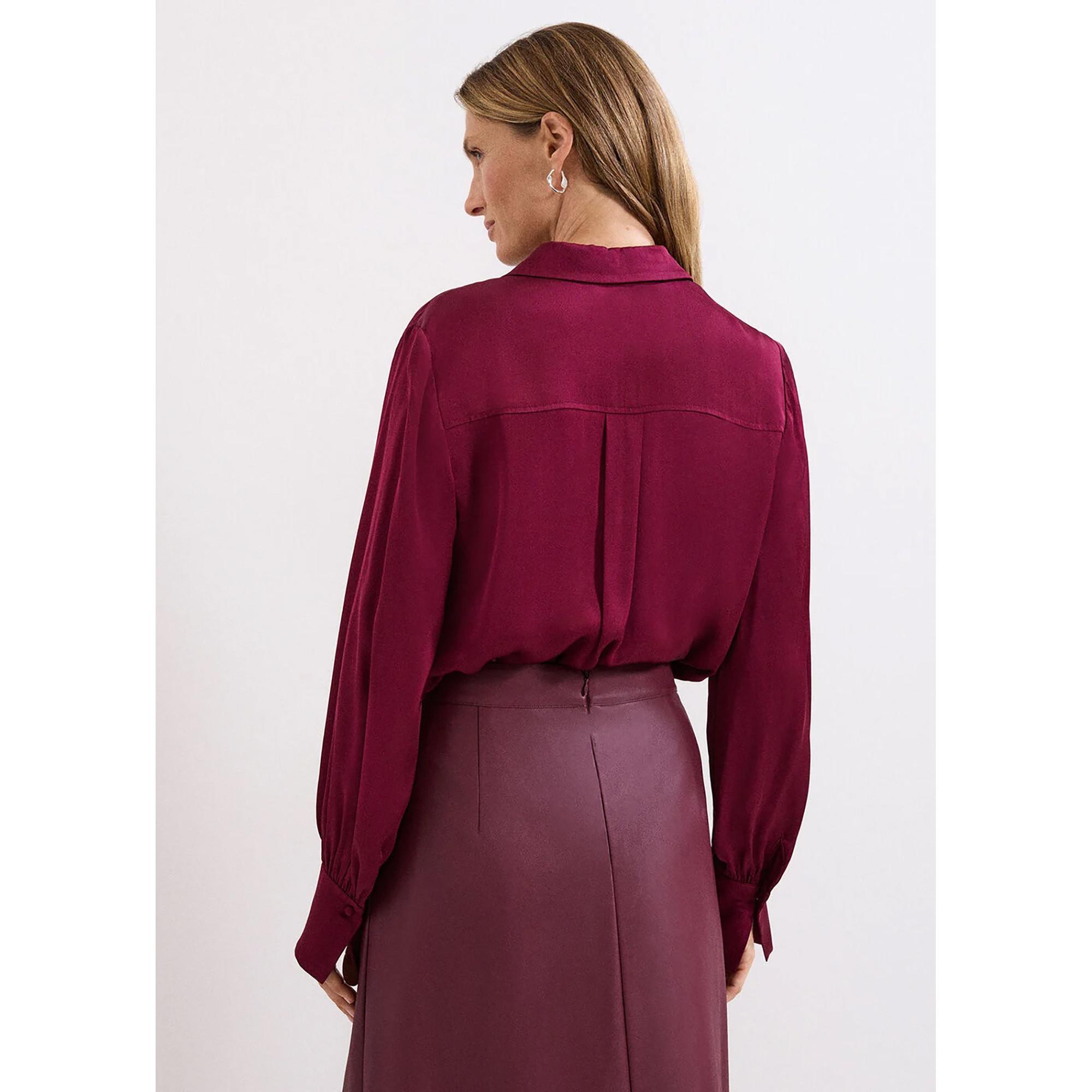 Phase Eight Novie Chemise Satin Manches Longues  