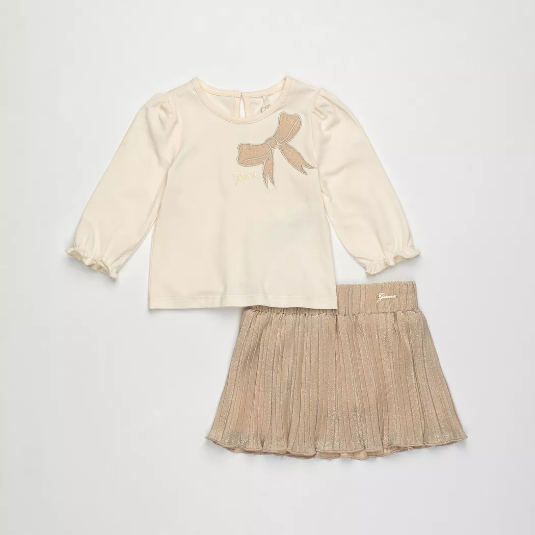 Guess - Set: T-Shirt und Rock, 12 Monate, Beige