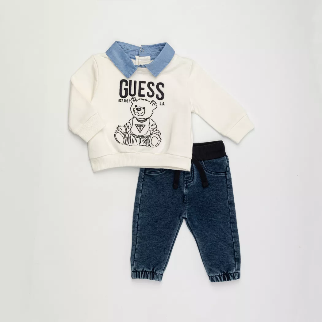 Guess T-Shirt and Pants Set Blue 18M 2