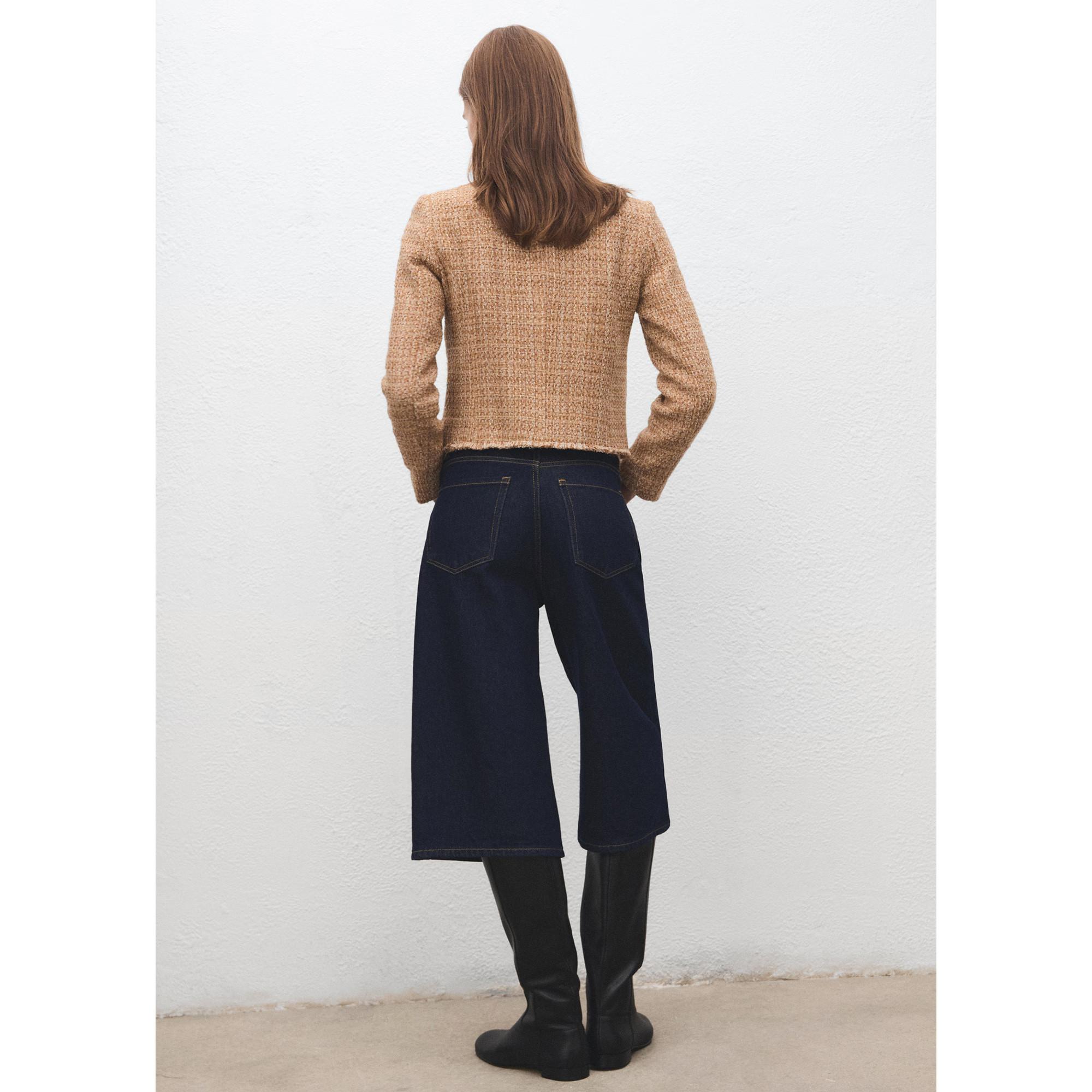 MANGO WINTER Giacca in Tweed con Bordo Sfilacciato  