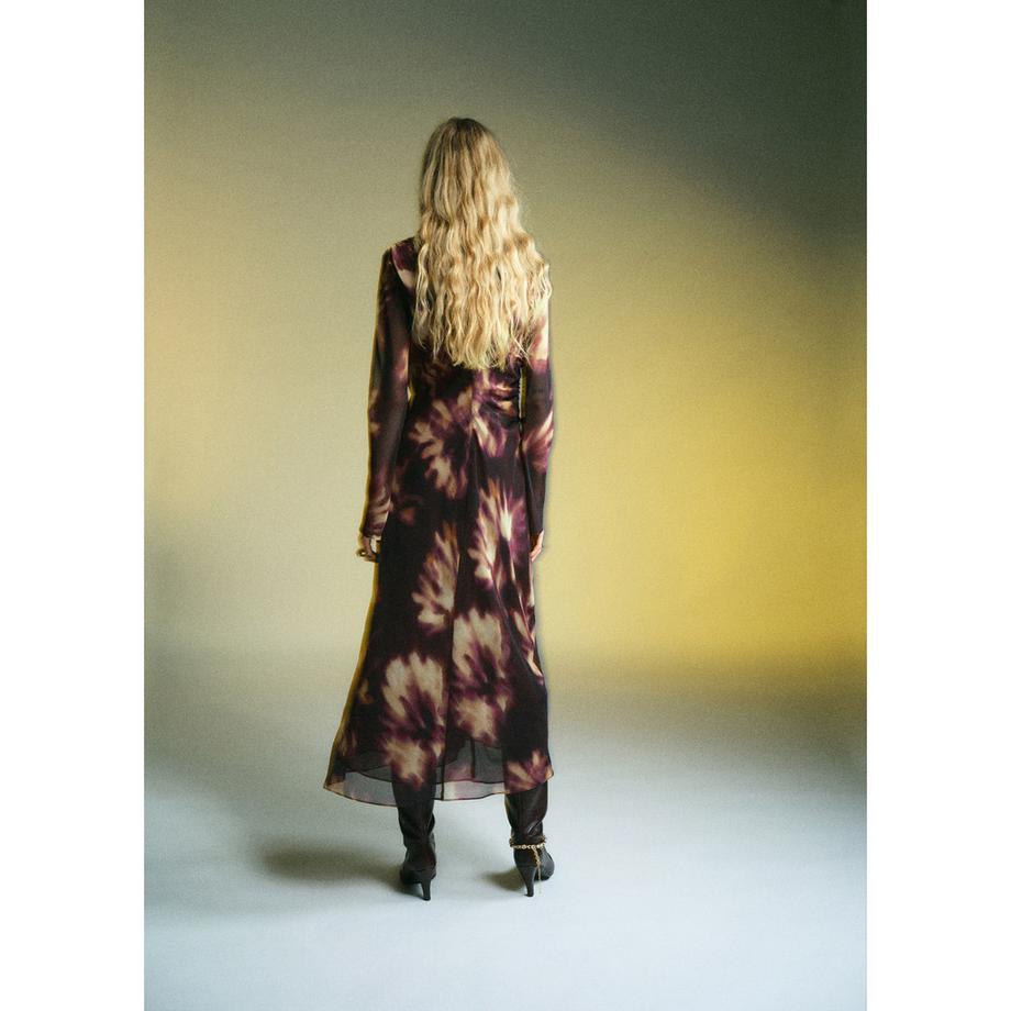 MANGO Giady Robe Maxi Manches Longues Tie Dye  