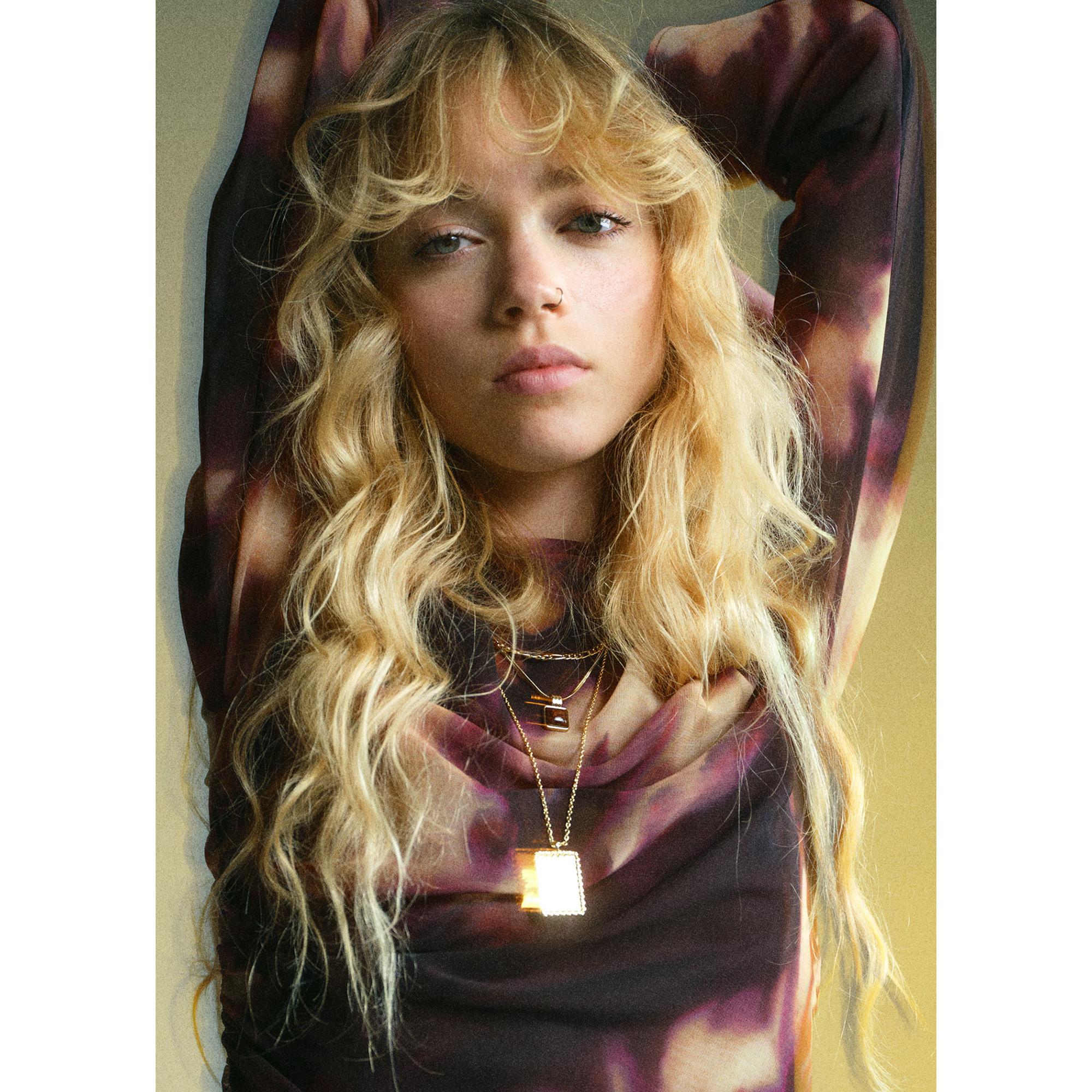 MANGO Giady Tie Dye Langarm Midikleid  