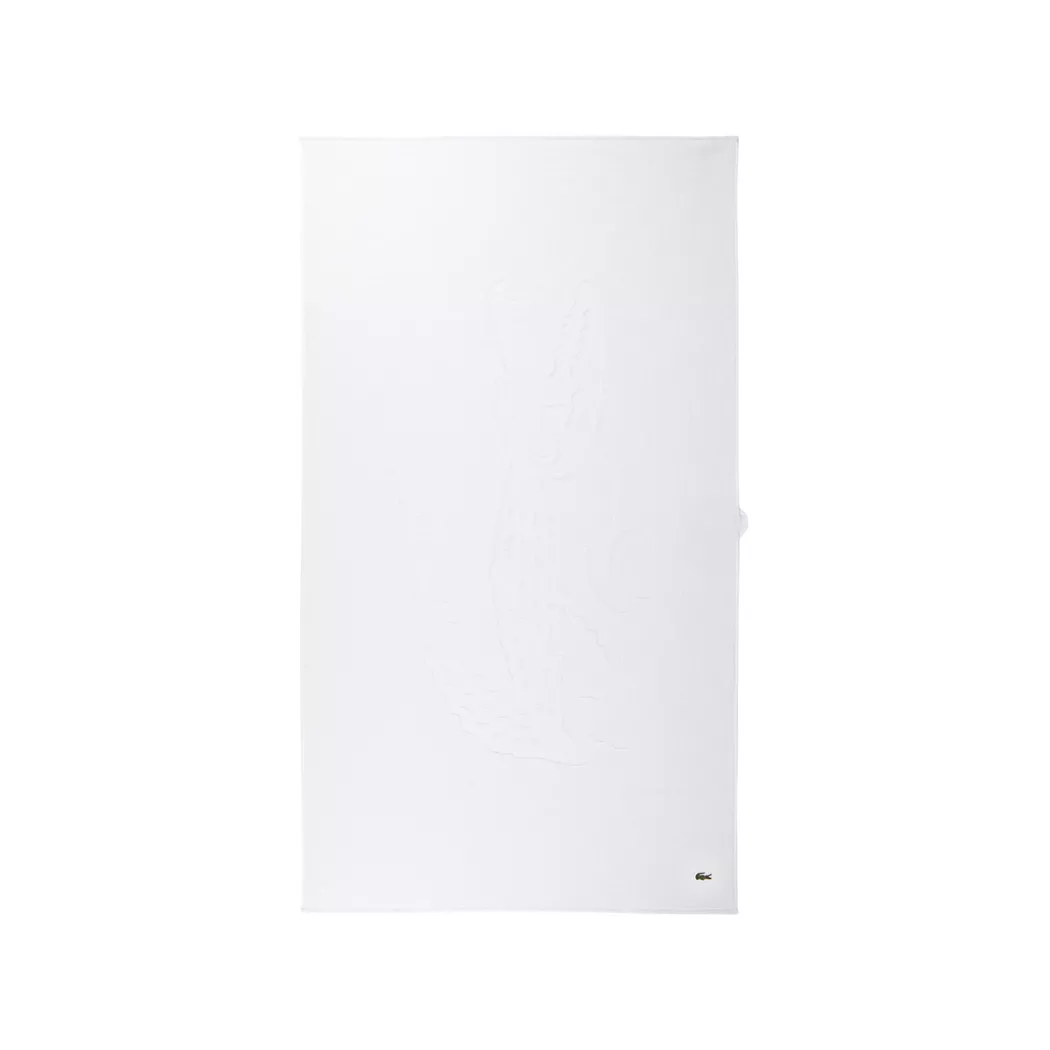 Lacoste - Strandtuch, 90x160 cm, Weiss