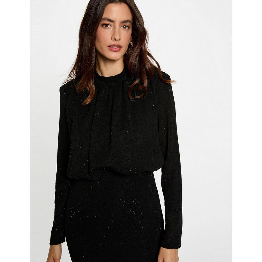 MORGAN Strickkleid Maxilänge Stehkragen  