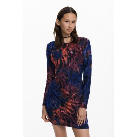 Desigual Motif Arty Robe Mini Manches Longues  