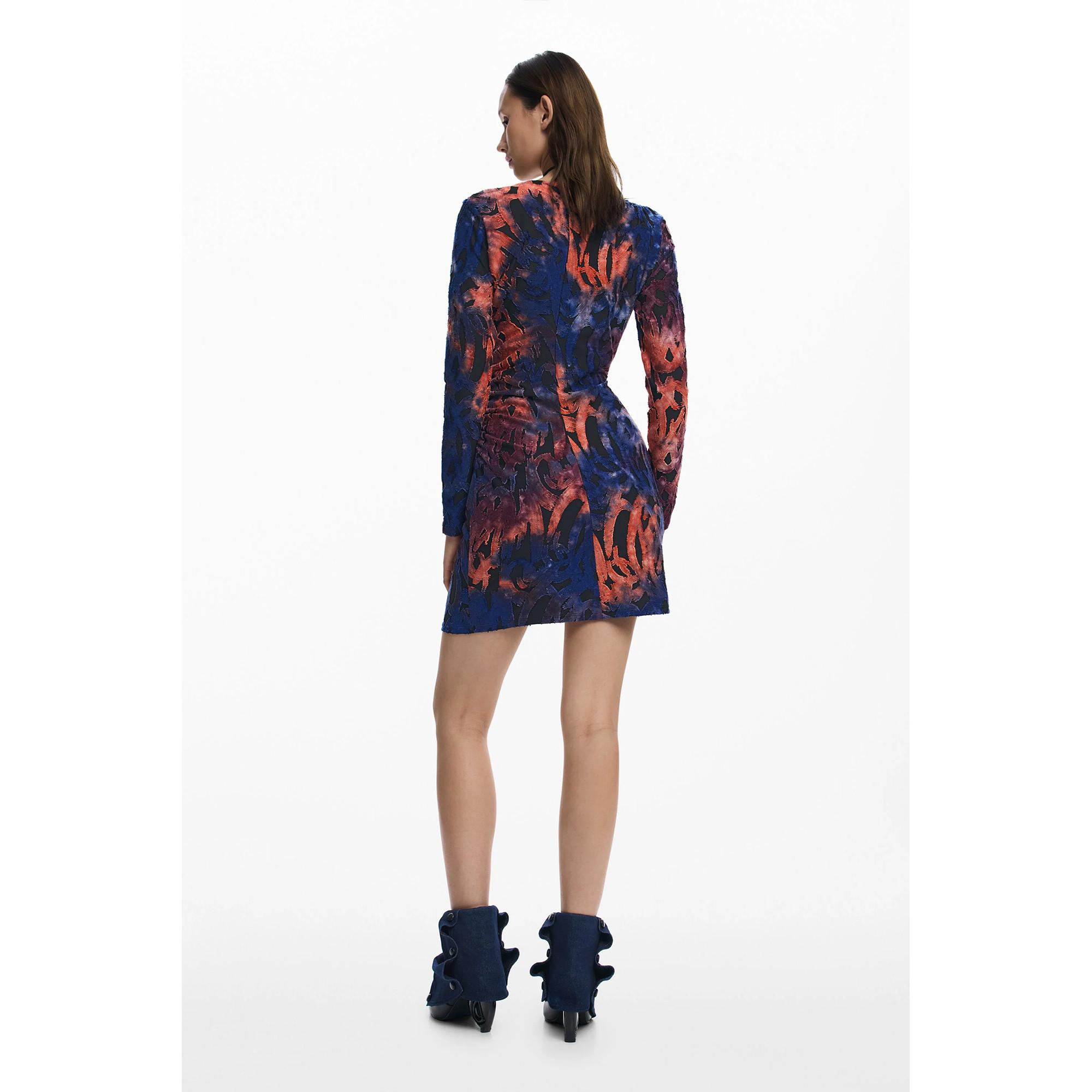 Desigual Motif Arty Robe Mini Manches Longues  