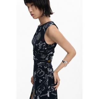 Desigual Vestito senza Maniche Stampa All-Over  