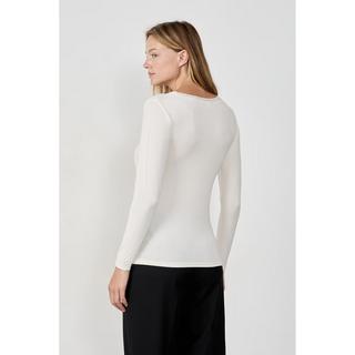 Etam T-shirt a maniche lunghe scollo a V con pizzo  