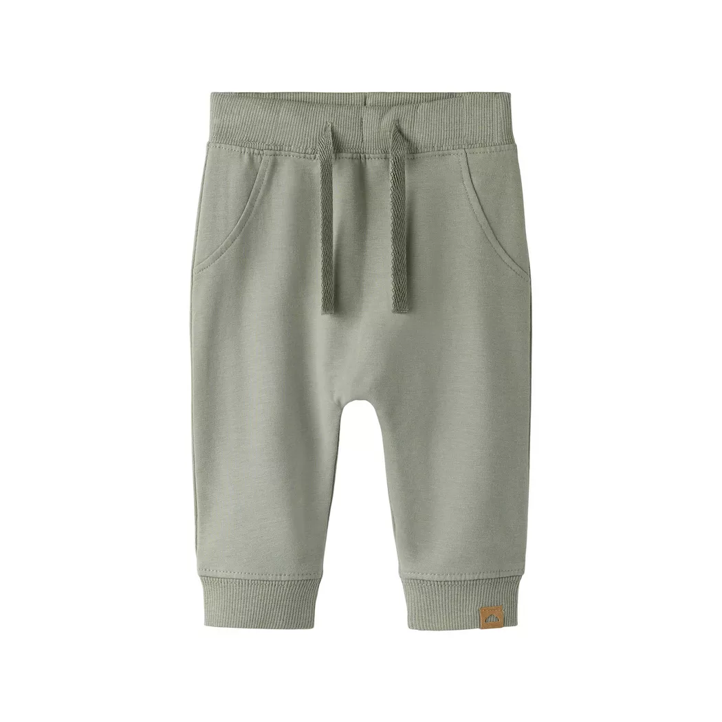 Sweathose NAME IT "NBNTAKKI für Mädchen und Jungen mit Kordelzug", Mädchen, Gr. 56, N-Gr, shadow, Sweatware, Obermaterial: 95% Baumwolle, 5% Elasthan, unifarben, normal knöchellang, Hosen Sweathose, unifarben, casual, regular fit, Baumwollmischung, Sweatw