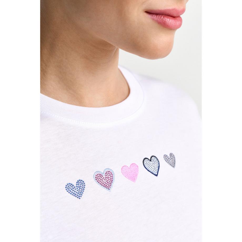 Rich & Royal T-Shirt Oversize Manches Courtes avec Motif Cœur  