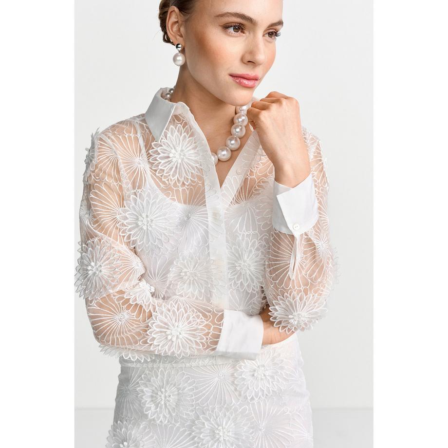 Rich & Royal Camicetta ricamata a maniche lunghe  