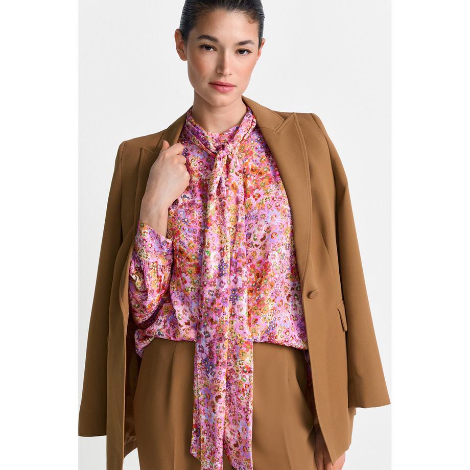 Rich & Royal Camicetta con Stampa Floreale e Colletto a Fiocco  