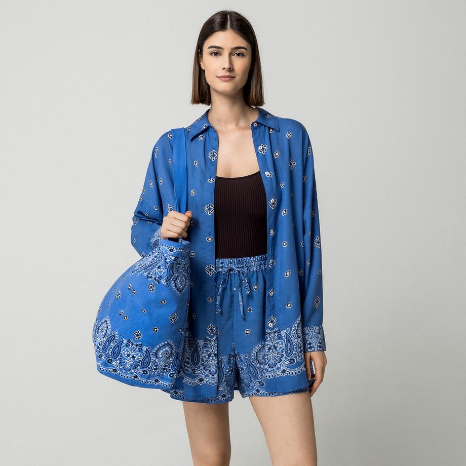 Manor Woman Sac de plage imprimé bandana  