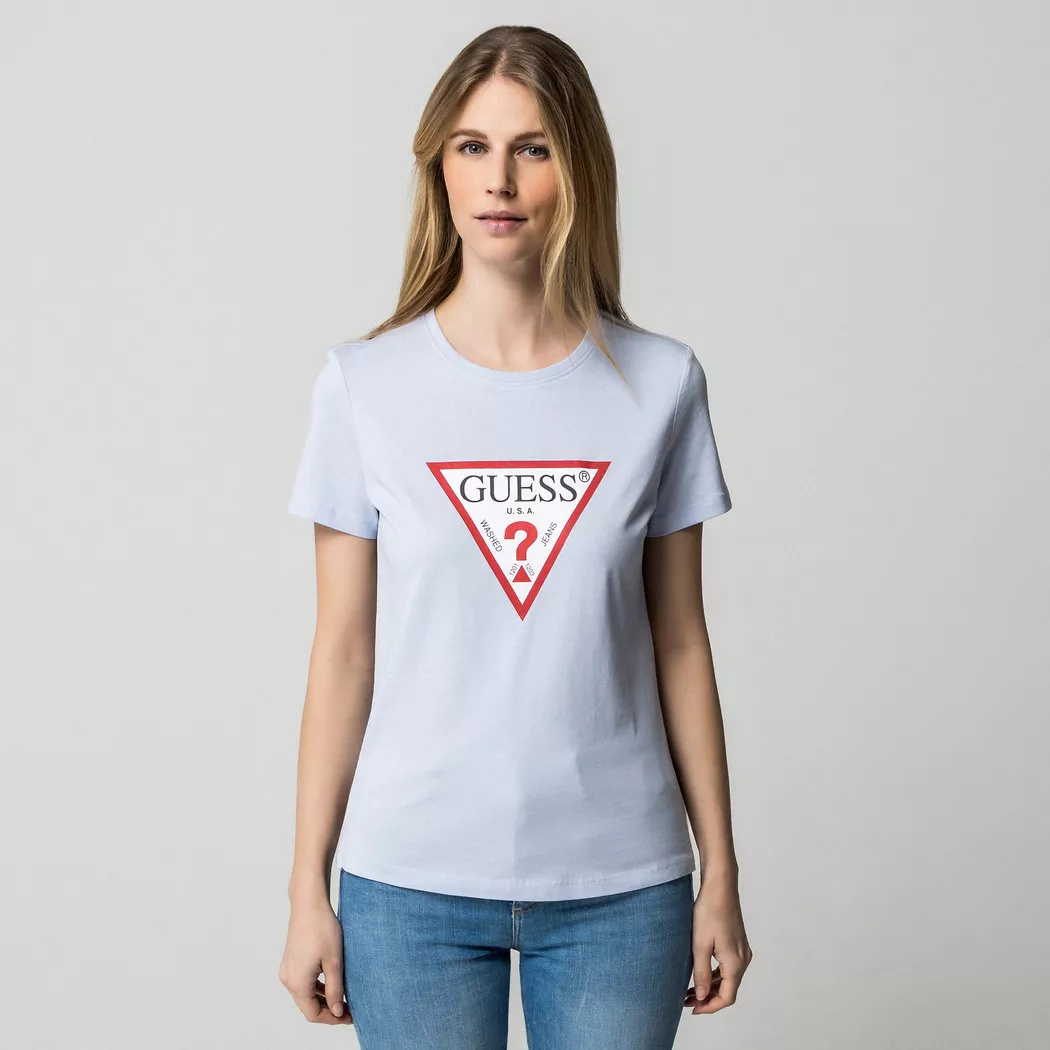 Guess - T-Shirt, für Damen, Hellblau, Größe XL