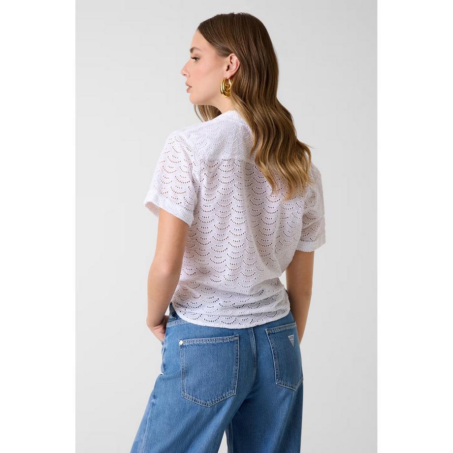 GUESS Kurzarm Bestickte Bluse  