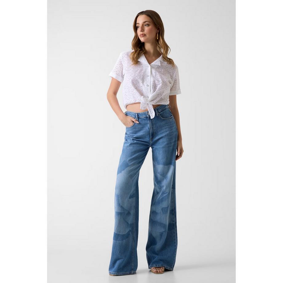 GUESS Kurzarm Bestickte Bluse  
